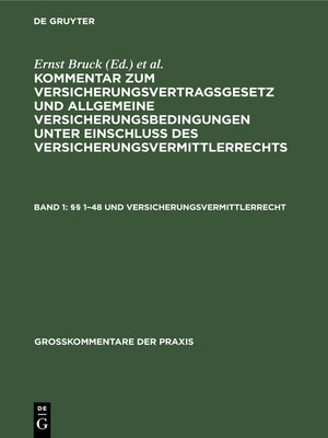 cover image of §§ 1-48 und Versicherungsvermittlerrecht